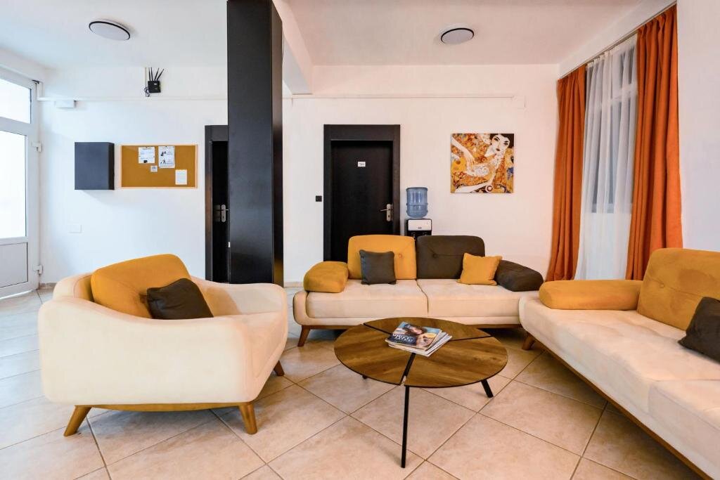 Lobby seating area at El Mar Hotel